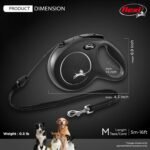 FLEXI® Classic Cord Retractable Dog Leash, Medium, 16 ft - Black - Image 4