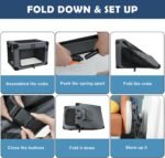 36 Inch Collapsible Soft Dog Crates with 3-Door & Mesh Windows for Travel - Image 6