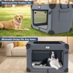 36 Inch Collapsible Soft Dog Crates with 3-Door & Mesh Windows for Travel - Image 8