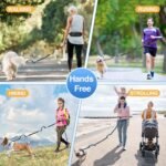 Kytely Hands Free Dog Leash with Zipper Pouch, Wide Padded Waist Dog Running Leash for Medium and Large Dogs, Dual Padded Handles, Retractable Bungee for Walking Jogging Training Hiking - Image 4