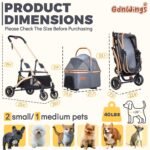 Pet Stroller for Small Dogs Cats, 6 Shock Absorption System - Image 2