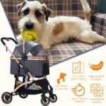 Pet Stroller for Small Dogs Cats, 6 Shock Absorption System - Image 3