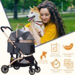 Pet Stroller for Small Dogs Cats, 6 Shock Absorption System - Image 7