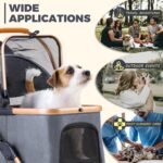 Pet Stroller for Small Dogs Cats, 6 Shock Absorption System - Image 9