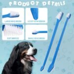 Gerrii 200 Count Dog Toothbrush Double Headed Long Handle Soft, Blue - Image 3