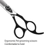 7.0'' Professional Dog Grooming Scissors Set with Black Non-Slip Handle 440C Stainless Steel Straight Thinning Curved Chunker Shears 4pcs Set for Pet Grooming Services - Image 4