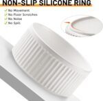 Non-Slip Ceramic Dog Bowls,6" Dog Food and Water Bowl Set with Silicone Base, 32oz/4cups Weighted Flip-Proof Pet Feeding Bowl for Medium Dogs (Medium,White) - Image 4