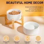 Non-Slip Ceramic Dog Bowls,6" Dog Food and Water Bowl Set with Silicone Base, 32oz/4cups Weighted Flip-Proof Pet Feeding Bowl for Medium Dogs (Medium,White) - Image 7