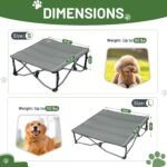 Timber Ridge Small Elevated Dog Bed, 3-in-1 Portable, Folding, and Raised with Removable Pad Mat, Cooling Design for Indoor and Outdoor Use, Grey - Image 3