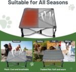 Timber Ridge Small Elevated Dog Bed, 3-in-1 Portable, Folding, and Raised with Removable Pad Mat, Cooling Design for Indoor and Outdoor Use, Grey - Image 4