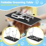 Lyromix 42'' Foldable Dog Grooming Table with Arms/Nooses/Mesh Tray, Black - Image 4