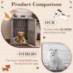 Fancyango 40-Inch Heavy Duty Dog Crate Furniture Lockable Indoor Outdoor Kennel & End Table for Small/Large Dogs Decorative Plastic Pet Cage in Grey - Image 4