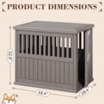 Fancyango 40-Inch Heavy Duty Dog Crate Furniture Lockable Indoor Outdoor Kennel & End Table for Small/Large Dogs Decorative Plastic Pet Cage in Grey - Image 6