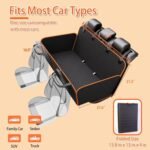 Back Seat Extender for Dogs - Large Space, Heavy-Duty Dog Car Seat Cover for Back Seat with Hard Bottom Holds 420lbs, Waterproof 600D Upgraded Material Dog Hammock - Image 5