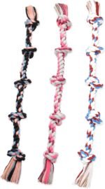 Mammoth Flossy Chews Multi Color 5 Knot Rope Tug – Premium Cotton-Poly Tug Toy for Dogs – Interactive Dog Rope Toy – Tug Dog Chew Toy for Big Dogs - X-Large, 36” - Image 5