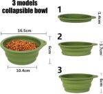 SLSON 2Pack Collapsible Dog Bowl,Integrated Molding Travel Bowl No Plastic Rim Pet Feeding Bowls for Walking Traveling Outdoors,600ML (Navy Blue+Dark Green) - Image 3