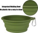 SLSON 2Pack Collapsible Dog Bowl,Integrated Molding Travel Bowl No Plastic Rim Pet Feeding Bowls for Walking Traveling Outdoors,600ML (Navy Blue+Dark Green) - Image 4