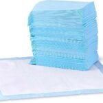 Amazon Basics Leak-Proof Dog and Puppy Potty Training Pee Pads with Quick-Dry 5-Layer Super Absorbent Design for Housebreaking, Regular Size 22×22″, Blue & White, 150 Count