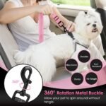 SlowTon Dog Car Seat Belt, 3 in 1 Latch Bar Attachment Dog Safety Seatbelt - Image 3