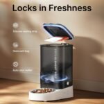 PETKIT Automatic Cat Feeder, 2.4G WiFi Automatic Dog Feeder, App Control Pet Food Dispenser with Triple Fresh-Lock System, Schedule Feeding, Food Shortage Alert, Dual Power-Charge&Battery,3L Capacity - Image 4