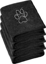 Chumia 4 Pcs Dog Towels for Drying, 16 x 32 Inch, Black