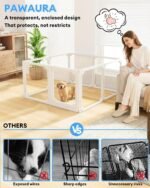 Clear Acrylic Dog Play Pen Indoors,24" Puppy Playpen(8 planels) - Image 2