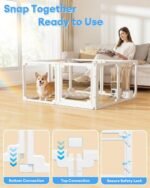 Clear Acrylic Dog Play Pen Indoors,24" Puppy Playpen(8 planels) - Image 3