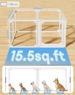 Clear Acrylic Dog Play Pen Indoors,24" Puppy Playpen(8 planels) - Image 5