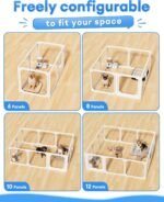 Clear Acrylic Dog Play Pen Indoors,24" Puppy Playpen(8 planels) - Image 6