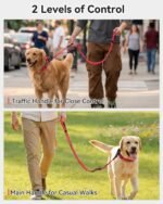 Joytale Tactical Bungee Dog Leash, Shock Absorbing No Pull, Red - Image 3