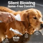Buenkee Handheld Dog Dryer, 3HP High-Velocity Pet Hair Blower, White - Image 6