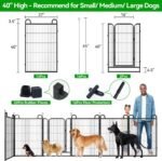 Dog Playpen Outdoor 16 Piece Panels Heavy Duty Dog Fence 40" Height - Image 4