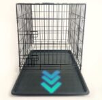 48-Inch Folding Metal Dog Crate for Medium, and Large Breeds – Double-Door Kennel with Divider, Removable Tray, and Carry Handle – Ideal for Indoor and Outdoor - Black - Image 6