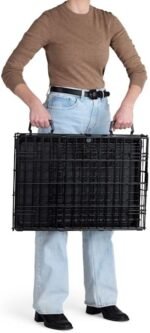 EveryYay by Petco 1-Door Dog Crate Small 24" L X 17.5" W X 19.5" H Black: with Handles - Image 4
