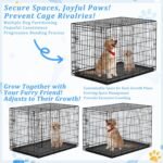 2PCS Dog Crate Divider Panel with Ties 13.7 x 17.7 Inch Adjustable Metal Pet Kennel Divider Adjustable Width up to 27''(Dog Crate NOT Included) - Image 4