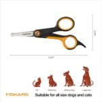 Fiskars Pet Grooming Detailing Scissors for Dogs & Cats, 5.5", Orange/Black - Image 6