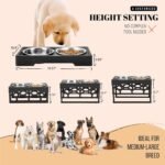 AVERYDAY Elevated Dog Bowls, 4 Height Adjustable Stand for Medium and Large Dogs, Raised Dog Feeder Holder with 2 Stainless Steel Food and Water Bowls, Anti-Slip Base Tall Feeding Station - Image 3