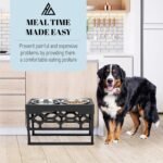 AVERYDAY Elevated Dog Bowls, 4 Height Adjustable Stand for Medium and Large Dogs, Raised Dog Feeder Holder with 2 Stainless Steel Food and Water Bowls, Anti-Slip Base Tall Feeding Station - Image 9