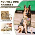 No Pull Tactical Dog Harness and Leash Set,10 Patches Brown M - Image 5