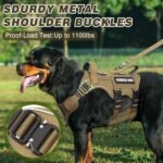 No Pull Tactical Dog Harness and Leash Set,10 Patches Brown M - Image 7