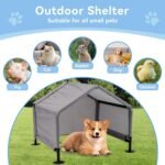Dog Tent Shade Shelter Outdoor for Small Medium Dogs, Waterproof Sun Protection Pet House for Dogs, Small Animals and Livestock, Pet Canopy with Upgraded Doors and Ground Nails 29.5 * 25.6 inches - Image 3