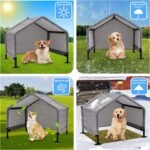 Dog Tent Shade Shelter Outdoor for Small Medium Dogs, Waterproof Sun Protection Pet House for Dogs, Small Animals and Livestock, Pet Canopy with Upgraded Doors and Ground Nails 29.5 * 25.6 inches - Image 4