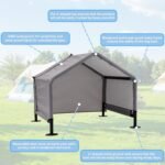 Dog Tent Shade Shelter Outdoor for Small Medium Dogs, Waterproof Sun Protection Pet House for Dogs, Small Animals and Livestock, Pet Canopy with Upgraded Doors and Ground Nails 29.5 * 25.6 inches - Image 5