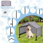 Dog Tent Shade Shelter Outdoor for Small Medium Dogs, Waterproof Sun Protection Pet House for Dogs, Small Animals and Livestock, Pet Canopy with Upgraded Doors and Ground Nails 29.5 * 25.6 inches - Image 7