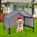 Dog Tent Shade Shelter Outdoor for Small Medium Dogs, Waterproof Sun Protection Pet House for Dogs, Small Animals and Livestock, Pet Canopy with Upgraded Doors and Ground Nails 29.5 * 25.6 inches - Image 8