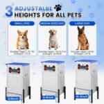 50 lbs Large Automatic Dog Feeder with Stainless Tray, Adjustable Heights - Image 3