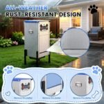 50 lbs Large Automatic Dog Feeder with Stainless Tray, Adjustable Heights - Image 7