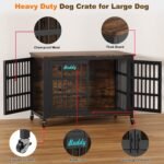 EasyCom 46 in Heavy Duty Dog Crate Furniture on Lockable Wheels (DC103) - Image 3