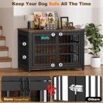 EasyCom 46 in Heavy Duty Dog Crate Furniture on Lockable Wheels (DC103) - Image 4