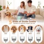 HEAPETS Dog Grooming Vacuum Kit - 3L Vacuum with 7 Tools, Low Noise Electric Clipper and Brush for Pet Shedding at Home, Green - Image 3
